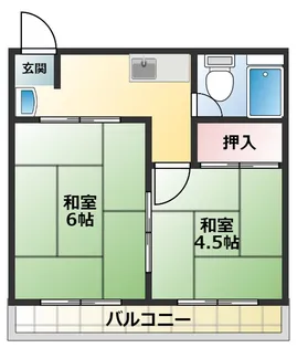 篠の風ハイツ【2階】の間取り