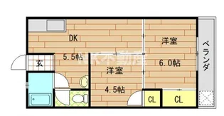 グローリィハイツ八戸ノ里【2階】の間取り