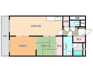 柏原ファミリーハイツ【4階】の間取り