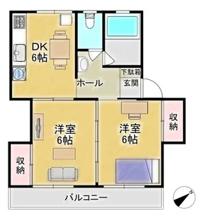 東大宮ハイツ【2階】の間取り