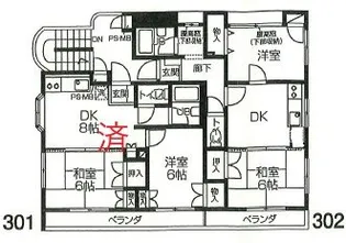 メゾンド中神【3階】の間取り