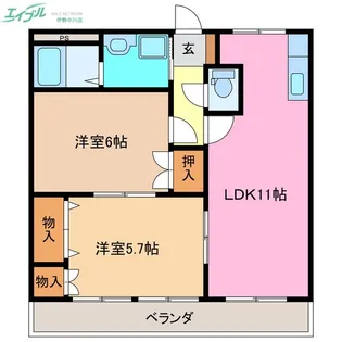 コーポルミナス【1階】の間取り