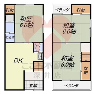 大阪府堺市東区日置荘田中町【一戸建】の間取り