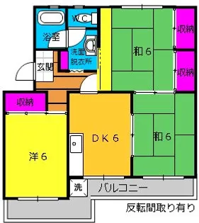 篠ヶ瀬ハイツ【3階】の間取り