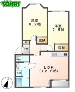 エルシャトーII D棟【2階】の間取り