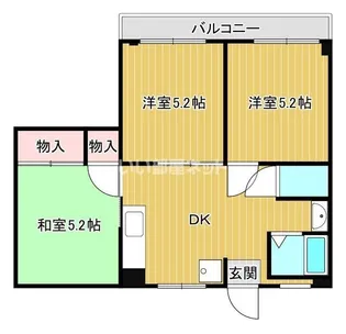 サンライズ都賀【3階】の間取り
