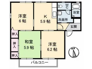 メゾン築山【1階】の間取り