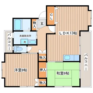 コーワ長町【2階】の間取り