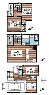 東京都足立区鹿浜2【一戸建】の間取り