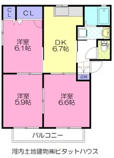 ハピネスタウン E【1階】の間取り