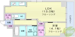 ONE HOUSE 上杉【6階】の間取り