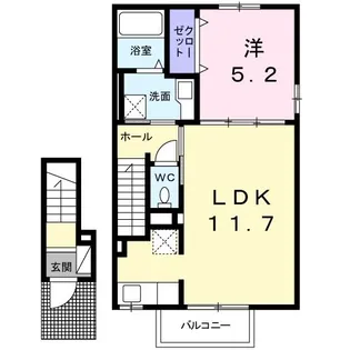 ヴィルゴ B【2階】の間取り