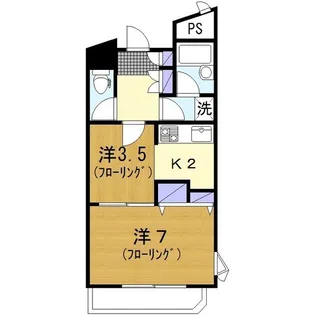 プリンスコート大和【2階】の間取り