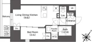 ミュプレ巣鴨駅前【7階】の間取り