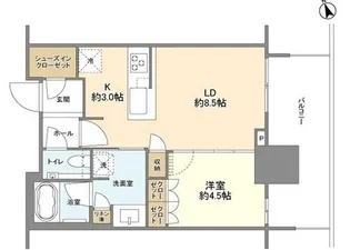 ブランズタワー芝浦【12階】の間取り