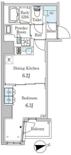 ザ・ライオンズフォーシア外神田【6階】の間取り