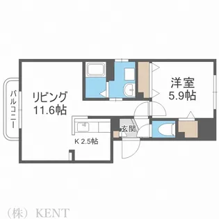 ファインディ西町【1階】の間取り