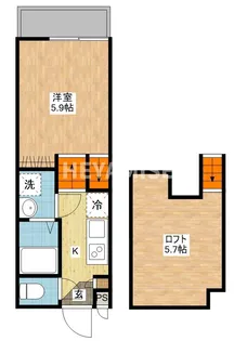 デ・クメール西小路【1階】の間取り