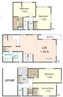 東京都世田谷区奥沢2【一戸建】の間取り