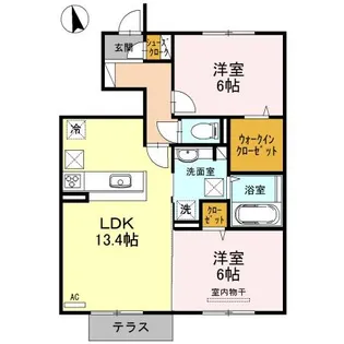 ARBRE ~アルブルB棟~【1階】の間取り