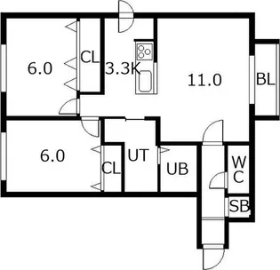 メープル豊平公園【2階】の間取り