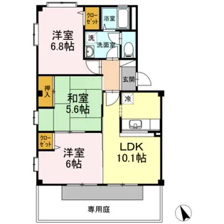 フォブール当新田 A棟【1階】の間取り