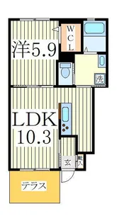 マリーパレスC【1階】の間取り