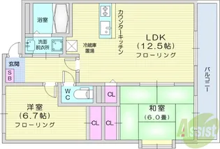 コンフォース荒井【3階】の間取り