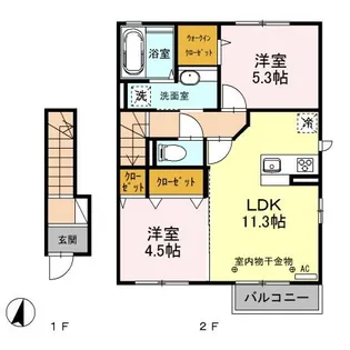 ジェイド旭【2階】の間取り