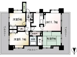 グランビューヒルズ【8階】の間取り