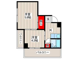 パ-クヒルI.M【6階】の間取り