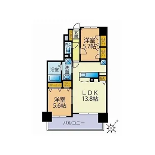 グレースマンション博多駅東【9階】の間取り