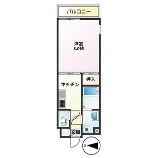 イーストヴァリュー弦巻【2階】の間取り