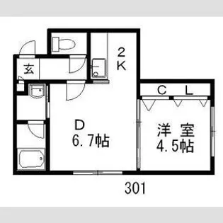 グラディート9-9【3階】の間取り