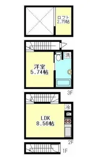 ニューディレクトレジデンス学芸大学【2階】の間取り