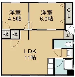 オークフィールド沖洲【2階】の間取り