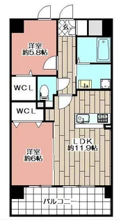ニューリバー鳥栖【7階】の間取り