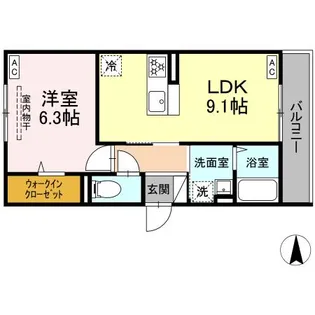 ディー パイナ 新吉田東【2階】の間取り