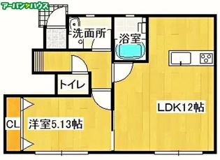 ラック庭瀬【1階】の間取り