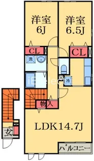 エスティーヌ シャルムA【2階】の間取り