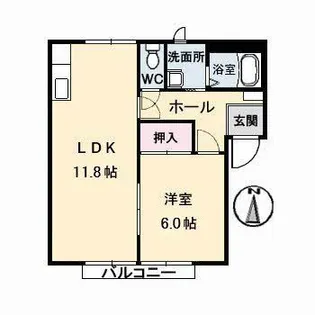 カーサ ツインクル I棟【2階】の間取り