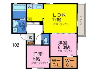 ディアス常光【1階】の間取り