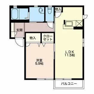 フォーレス ウエスト A【1階】の間取り