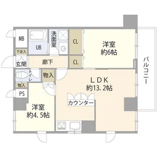 ライオンズマンション方南町駅前(012339)【2階】の間取り