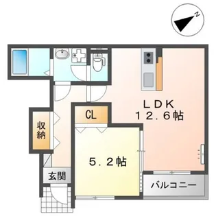 ライブリーポトス江波【1階】の間取り