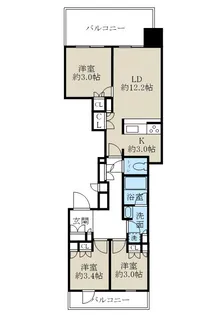 アーバンプレイス萬代橋【9階】の間取り