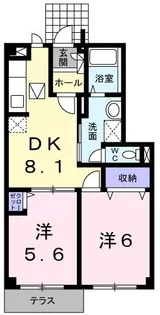 グリュッククレー B棟【1階】の間取り