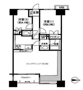 アクス御殿山【12階】の間取り