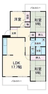 森の里くすのき台団地【3階】の間取り
