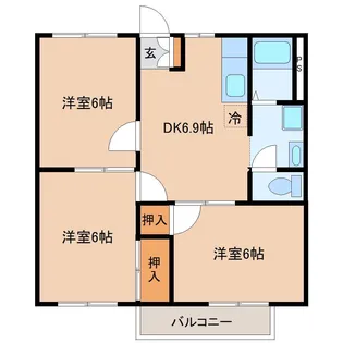 ハイツマルショウD【2階】の間取り